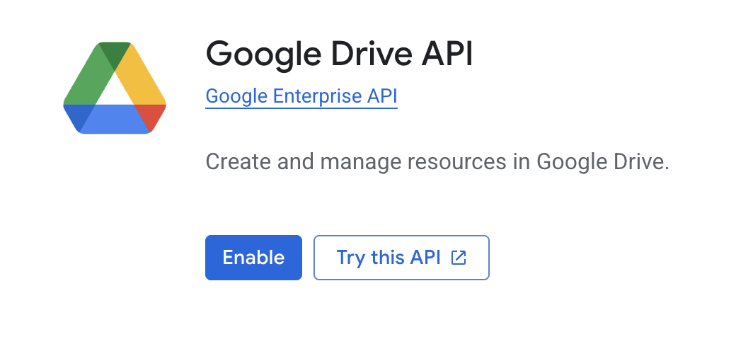 Enable Drive API